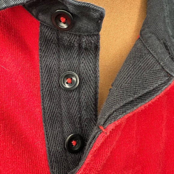 Polo Ralph Lauren Red with Black Collar Rugby Shirt Crown and Crest Patch Large - Picture 4 of 8